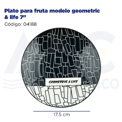 [04188] Plato para fruta modelo geometric & life 7"