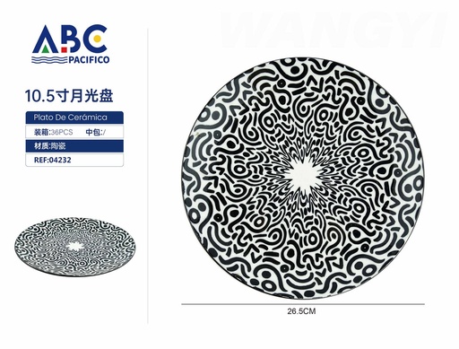 [04232] Plato plano diseño en figuras 26.5cm
