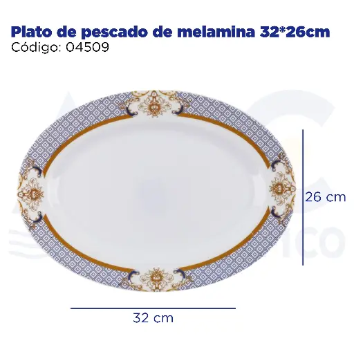 [04509] Plato de pescado de melamina 32*26cm