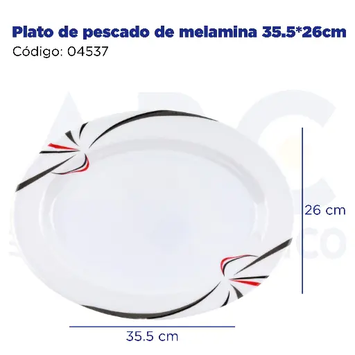[04537] Plato de pescado de melamina 35.5*26cm