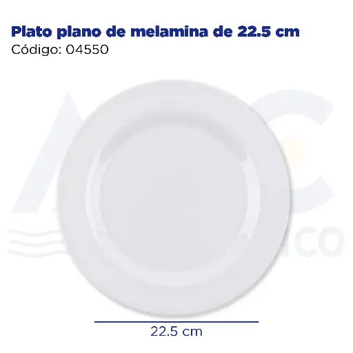 [04550] Plato plano de melamina de 22.5 cm