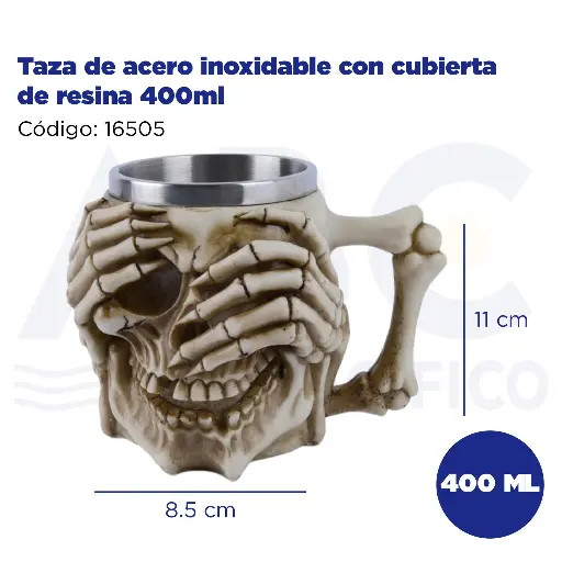 [16505] Taza de acero inoxidable con cubierta de resina 400ml