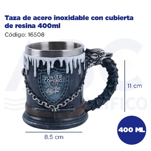 [16508] Taza de acero inoxidable con cubierta de resina 400ml
