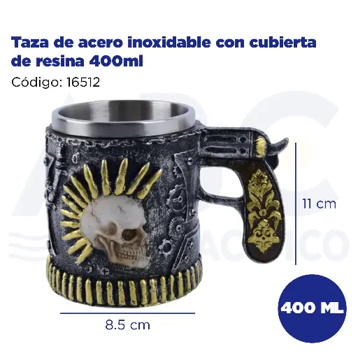 [16512] Taza de acero inoxidable con cubierta de resina 400ml