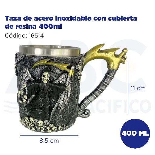[16514] Taza de acero inoxidable con cubierta de resina 400ml