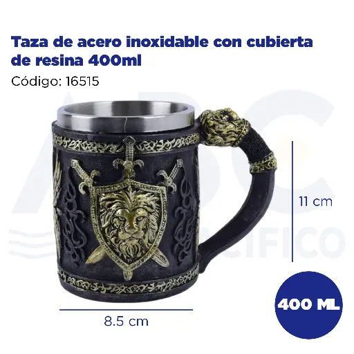 [16515] Taza de acero inoxidable con cubierta de resina 400ml