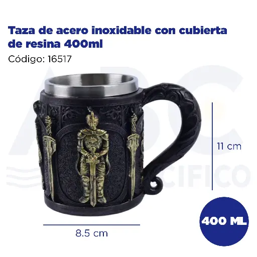 [16517] Taza de acero inoxidable con cubierta de resina 400ml