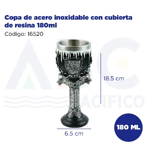 [16520] Copa de acero inoxidable con cubierta de resina 180ml