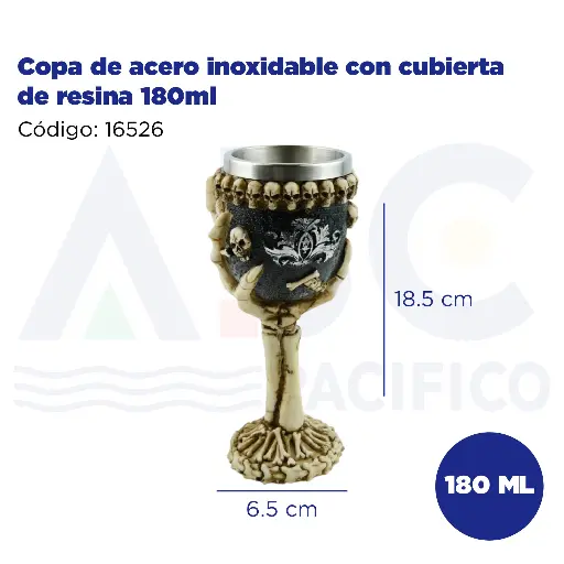 [16526] Copa de acero inoxidable con cubierta de resina 180ml