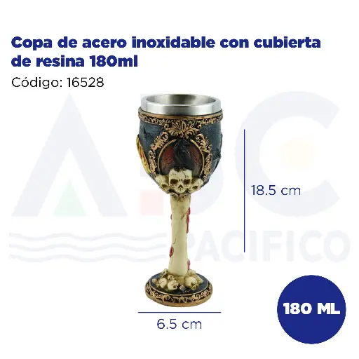 [16528] Copa de acero inoxidable con cubierta de resina 180ml