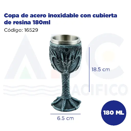 [16529] Copa de acero inoxidable con cubierta de resina 180ml