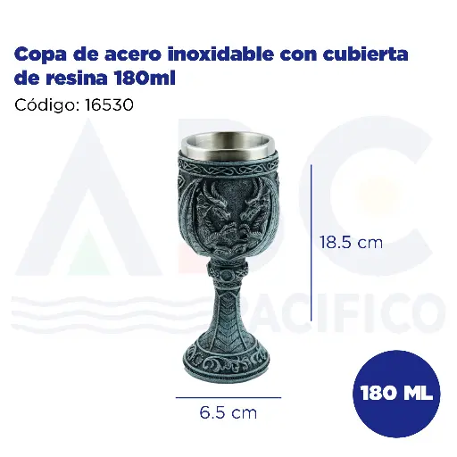 [16530] Copa de acero inoxidable con cubierta de resina 180ml