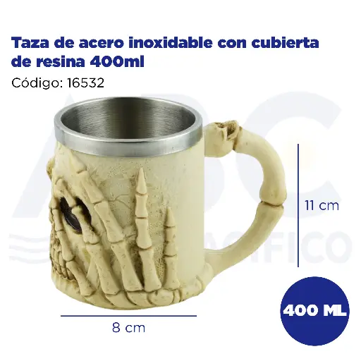 [16532] Taza de acero inoxidable con cubierta de resina 400ml