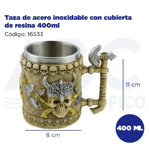 [16533] Taza de acero inoxidable con cubierta de resina 400ml