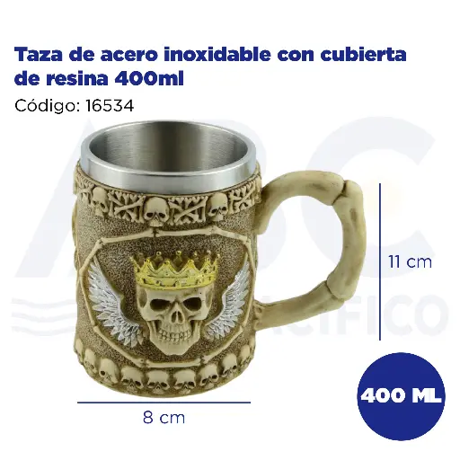 [16534] Taza de acero inoxidable con cubierta de resina 400ml
