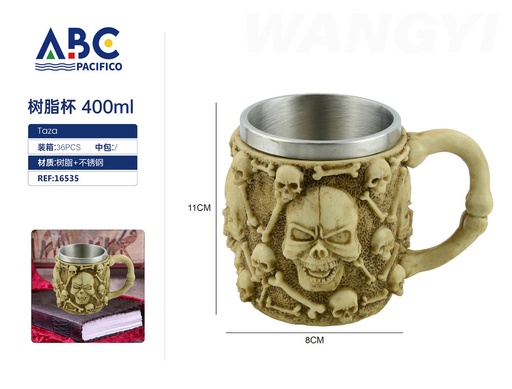[16535] Taza de acero inoxidable con cubierta de resina 400ml