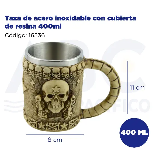 [16536] Taza de acero inoxidable con cubierta de resina 400ml