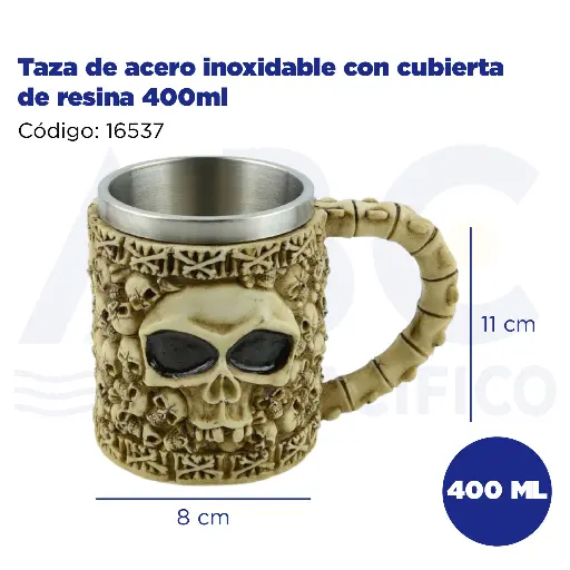 [16537] Taza de acero inoxidable con cubierta de resina 400ml