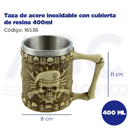 [16538] Taza de acero inoxidable con cubierta de resina 400ml