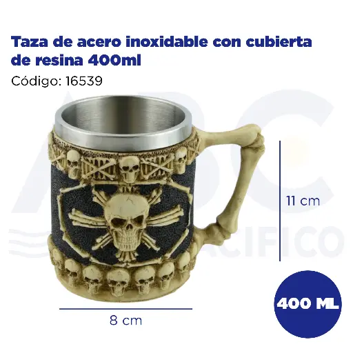 [16539] Taza de acero inoxidable con cubierta de resina 400ml