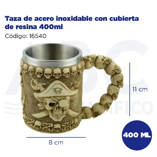 [16540] Taza de acero inoxidable con cubierta de resina 400ml