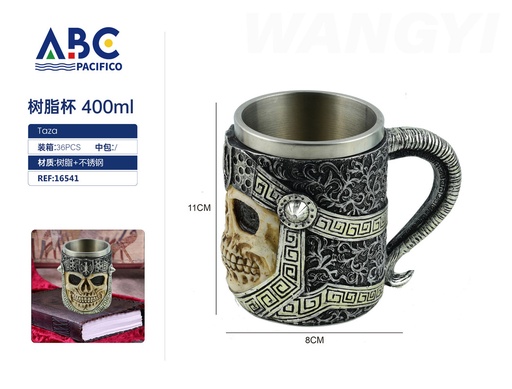 [16541] Taza de acero inoxidable con cubierta de resina 400ml