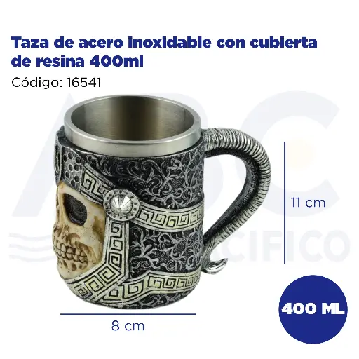 [16541] Taza de acero inoxidable con cubierta de resina 400ml