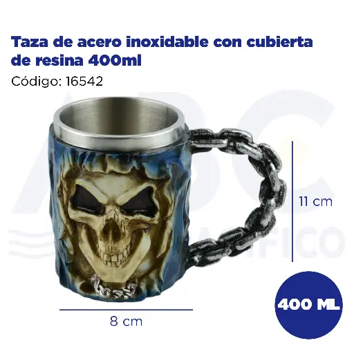 [16542] Taza de acero inoxidable con cubierta de resina 400ml
