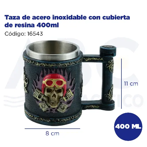 [16543] Taza de acero inoxidable con cubierta de resina 400ml