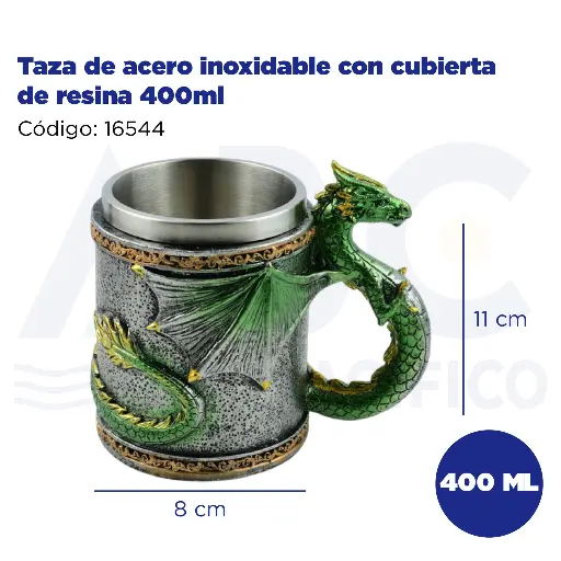 [16544] Taza de acero inoxidable con cubierta de resina 400ml