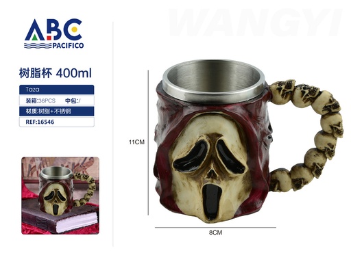 [16546] Taza de acero inoxidable con cubierta de resina 400ml