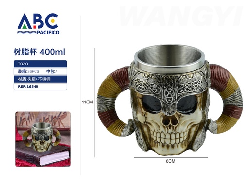 [16549] Taza de acero inoxidable con cubierta de resina 400ml
