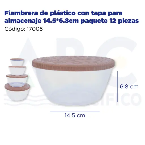 [17005] Fiambrera de plástico con tapa para almacenaje 14.5*6.8cm paquete 12 piezas