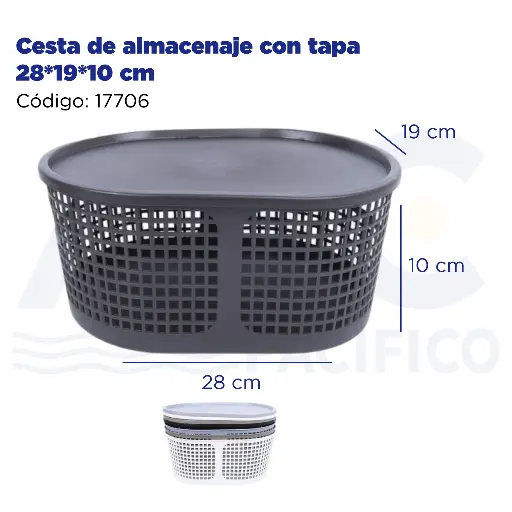 [17706] Cesta de almacenaje con tapa 28*19*10 cm