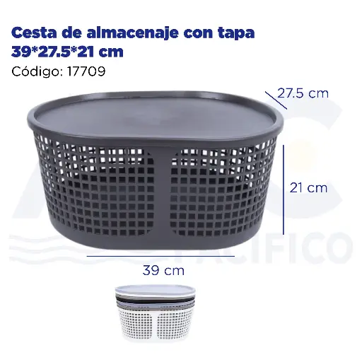 [17709] Cesta de almacenaje con tapa 39*27.5*21 cm