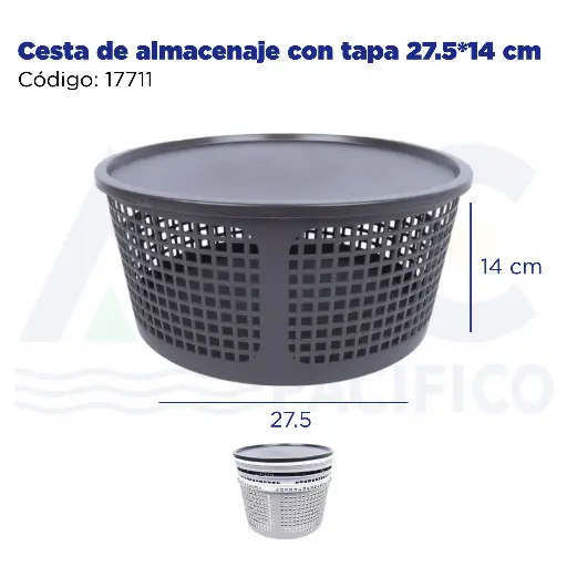 [17711] Cesta de almacenaje con tapa 27.5*14 cm
