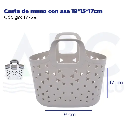 [17729] Cesta de mano con asa 19*15*17cm