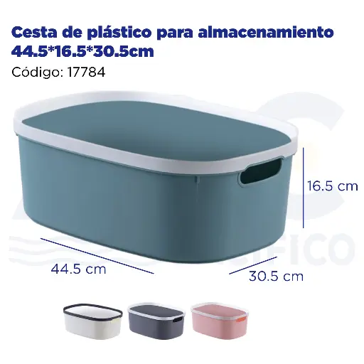 [17784] Cesta de plástico para almacenamiento 44.5*16.5*30.5cm