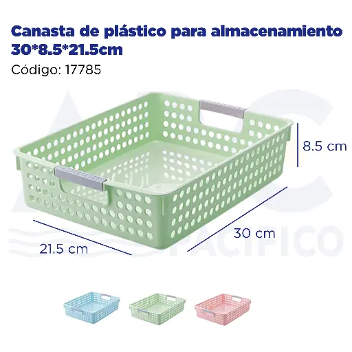 [17785] Canasta de plástico para almacenamiento 30*8.5*21.5cm