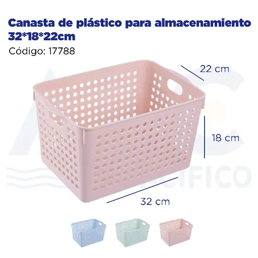 [17788] Canasta de plástico para almacenamiento 32*18*22cm