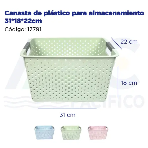 [17791] Canasta de plástico para almacenamiento 31*18*22cm